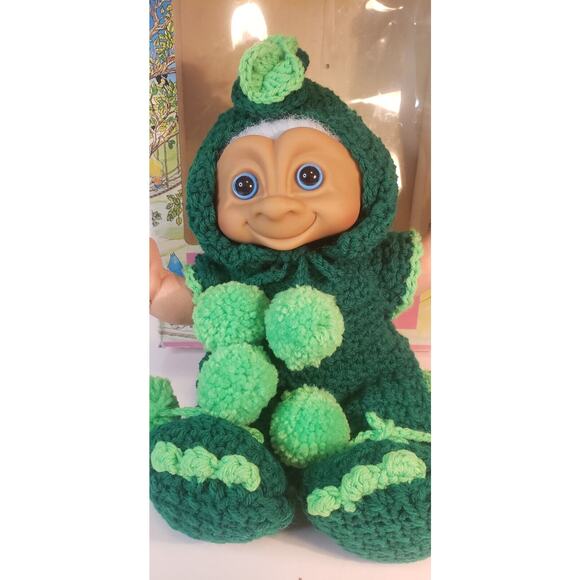 1991 Treasure Troll Tot 14" Doll Bellybutton Wishstone Vintage Dragon Outfit - Picture 2 of 15
